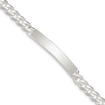 Sterling Silver Curb Link ID Bracelet, 8 x 6mm view