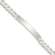 Sterling Silver Curb Link ID Bracelet, 8 x 6mm