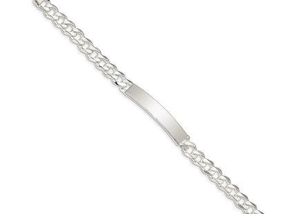 Sterling Silver Curb Link ID Bracelet (Style QCD200-8)