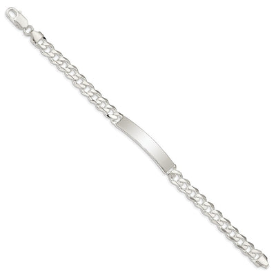 Sterling Silver Curb Link ID Bracelet, 8 x 6mm (00-8)