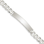 Sterling Silver Curb Link ID Bracelet, 8 x 6mm (00-8) view