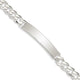 Sterling Silver Curb Link ID Bracelet, 8 x 6mm (00-8)