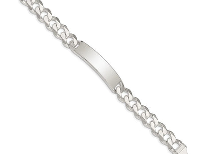 Sterling Silver Curb Link ID Bracelet (Style QCD300-8)