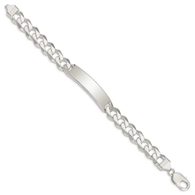 Sterling Silver Curb Link ID Bracelet, 8 x 10mm