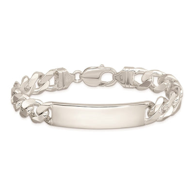 Sterling Silver Curb Link ID Bracelet, 8 x 10mm