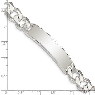 Sterling Silver Curb Link ID Bracelet, 8 x 10mm