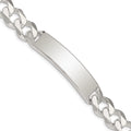 Sterling Silver Curb Link ID Bracelet, 8 x 10mm
