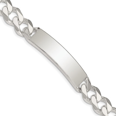 Sterling Silver Curb Link ID Bracelet, 8 x 10mm