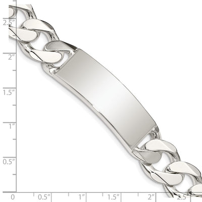 Sterling Silver Curb Link ID Bracelet, 8.5 x 14mm