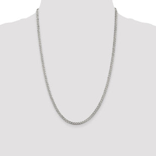 Sterling Silver Pav Curb Chain (Style QCF100-24)