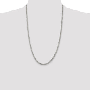 Sterling Silver Pav Curb Chain (Style QCF100-26)