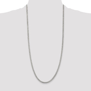 Sterling Silver Pav Curb Chain (Style QCF100-30)
