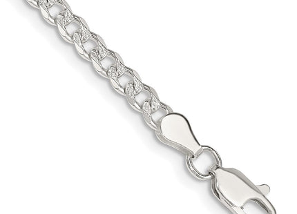 Sterling Silver Pav Curb Chain (Style QCF100-8)