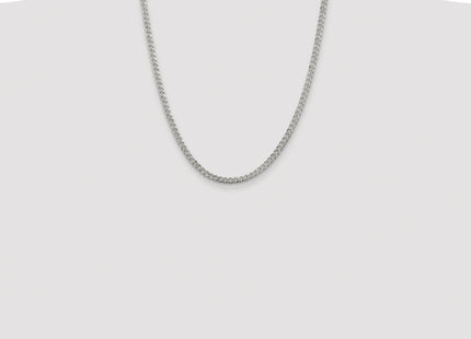 Sterling Silver Rhodium-plated Pav Curb Chain, 22 x 3.8mm