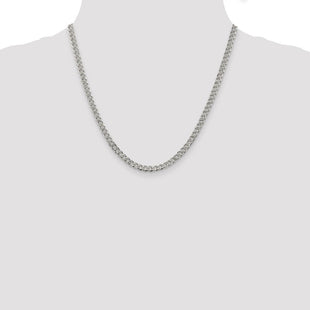 Sterling Silver Pav Curb Chain (Style QCF120-20)