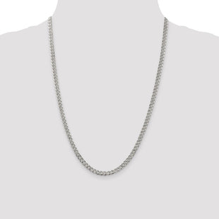 Sterling Silver Pav Curb Chain (Style QCF120-24)