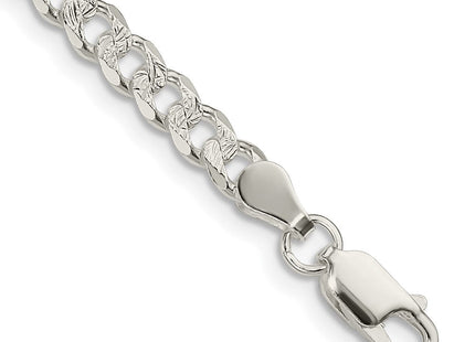 Sterling Silver Pav Curb Chain (Style QCF120-8)