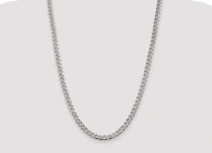 Sterling Silver Rhodium-plated Pav Curb Chain, 24 x 5.5mm
