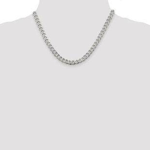 Sterling Silver Pav Curb Chain (Style QCF180-18)