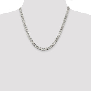 Sterling Silver Pav Curb Chain (Style QCF180-20)