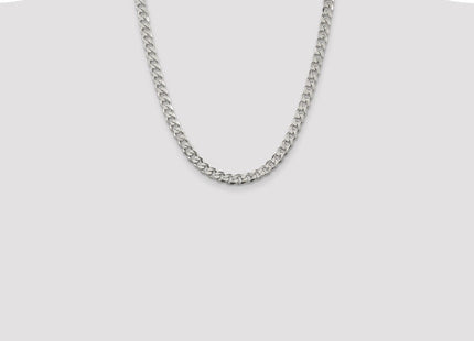 Sterling Silver Pav Curb Chain (Style QCF180-22)