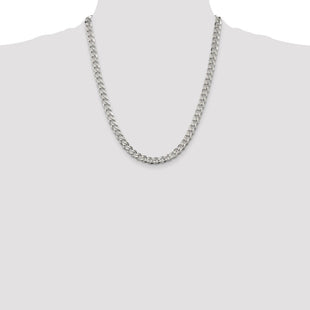 Sterling Silver Pav Curb Chain (Style QCF180-22)