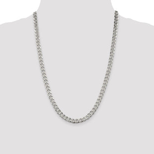 Sterling Silver Pav Curb Chain (Style QCF180-24)