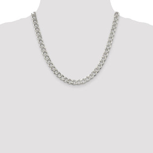 Sterling Silver Pav Curb Chain (Style QCF220-20)