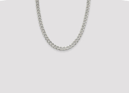 Sterling Silver Pav Curb Chain (Style QCF220-22)