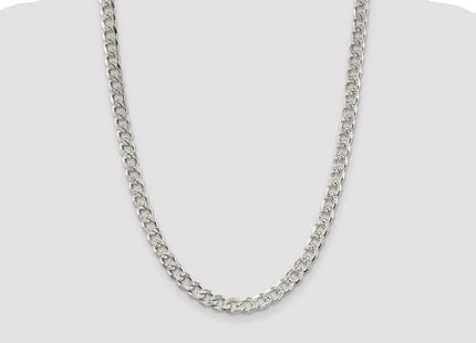 Sterling Silver Pav Curb Chain (Style QCF220-24)