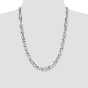 Sterling Silver Pav Curb Chain (Style QCF220-24)