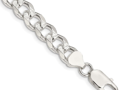Sterling Silver Pav Curb Bracelet