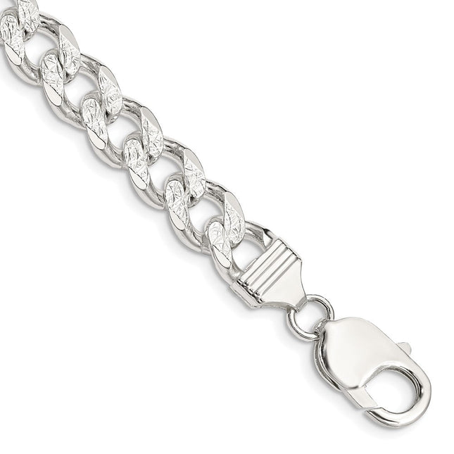 Sterling Silver Pav Curb Chain, 20 x 9.3mm
