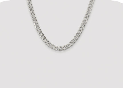 Sterling Silver Rhodium-plated Pav Curb Chain, 20 x 9.3mm