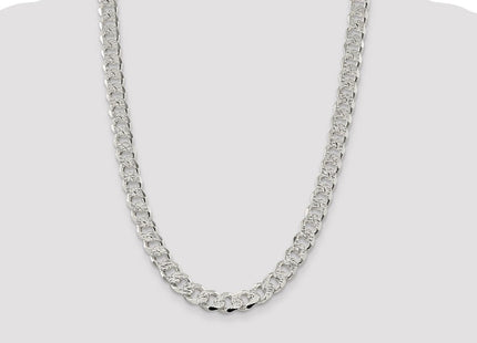 Sterling Silver Pav Curb Chain (Style QCF300-24)
