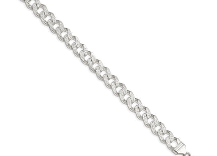 Sterling Silver Pav Curb Bracelet
