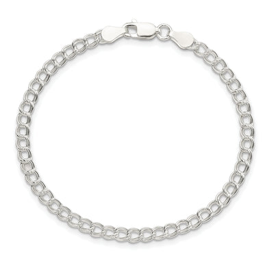 Sterling Silver Solid Double Link Charm Child's Bracelet