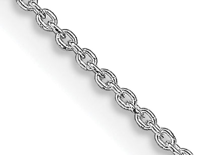 Sterling Silver Rhodium-plated Cable Chain w/2in ext., 20 x 1mm