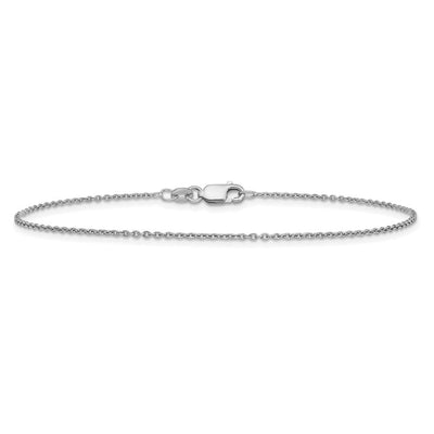 Sterling Silver Rhodium-plated Cable Bracelet, 9 x 1.25mm