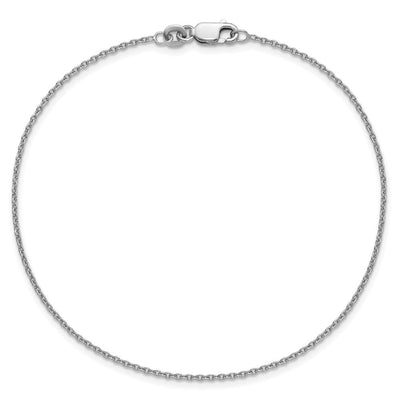 Sterling Silver Rhodium-plated Cable Bracelet, 9 x 1.25mm