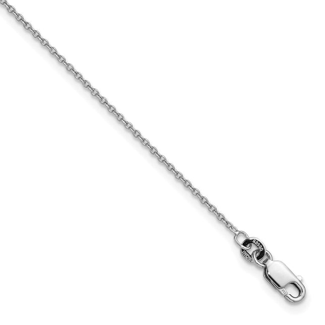 Sterling Silver Rhodium-plated Cable Bracelet, 9 x 1.25mm