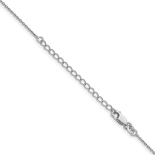 Sterling Silver Rhodium-plated Cable Chain with a extention