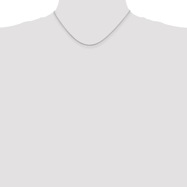Sterling Silver Rhodium-plated Cable Chain, 16 x 1.5mm