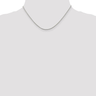 Sterling Silver Rhodium-plated Cable Chain