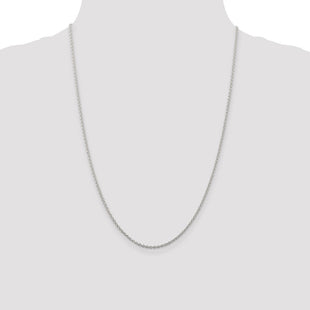 Sterling Silver Rhodium-plated Cable Chain