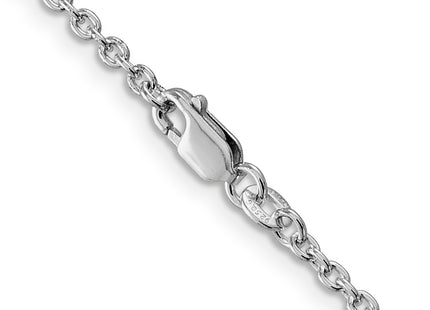 Sterling Silver Rhodium-plated Cable Chain, 18 x 2.25mm