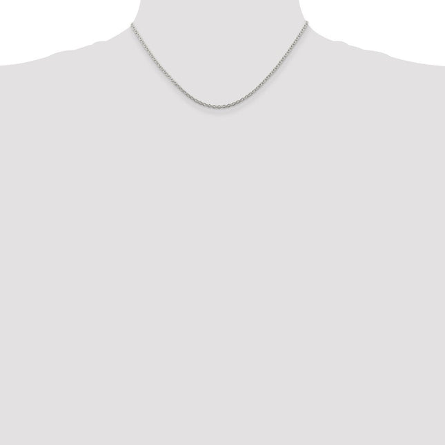 Sterling Silver Rhodium-plated Cable Chain, 16 x 2.25mm