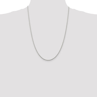 Sterling Silver Rhodium-plated Cable Chain