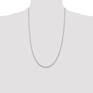 Sterling Silver Rhodium-plated Cable Chain
