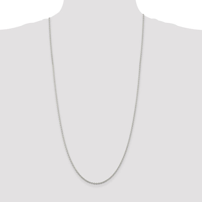 Sterling Silver Rhodium-plated Cable Chain, 18 x 2.25mm